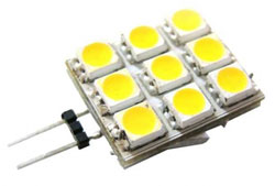 9 HighPower SMD LED G4 WW, Светодиодная лампа 1.8Вт, теплый белый свет, цоколь G4